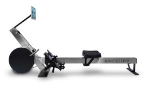 Rameur Augletics Eight avec un écran monté sur un support à l'arrière.
